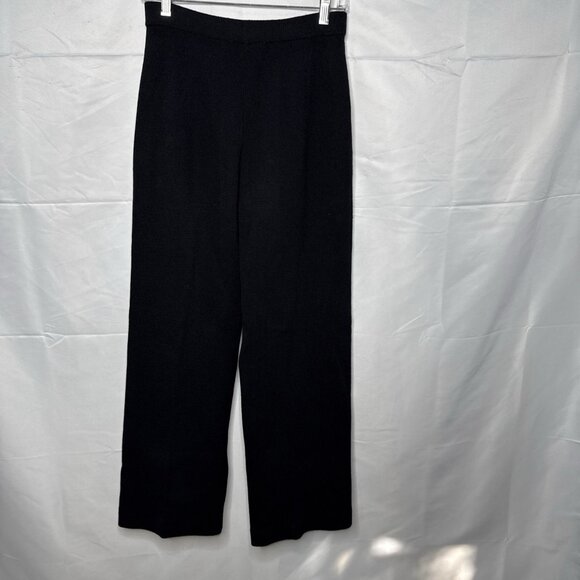St. John Basic Santana Knit Pants Black Wide Leg Womens sz 4 Made USA - Picture 5 of 7